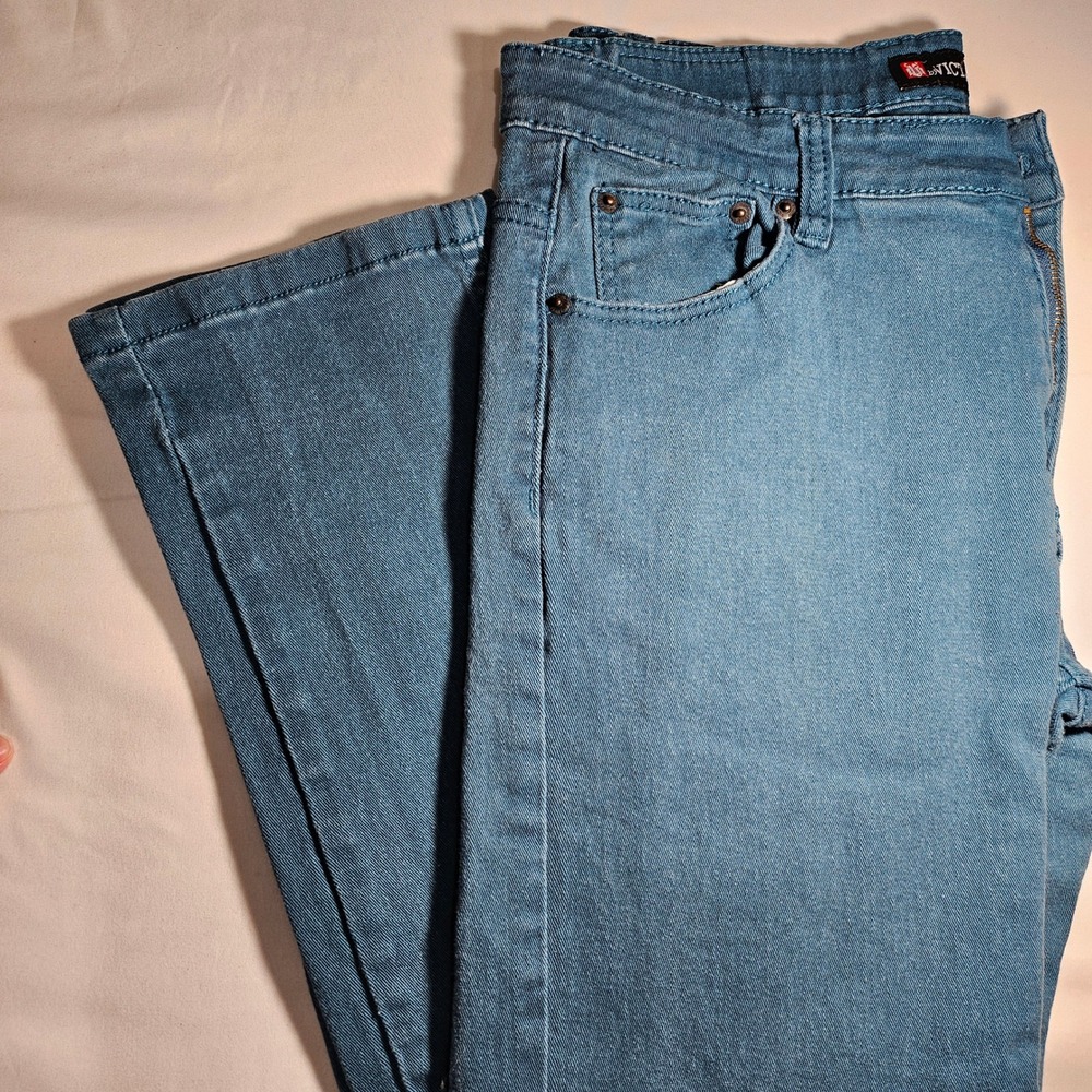 Victorious Mens Blue Slim Straight Leg Stretch Denim Jeans W36 L32